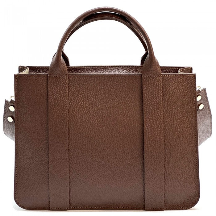borsa business donna in pelle marrone