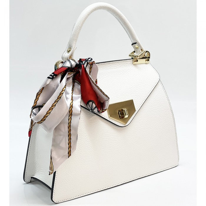 borsa in pelle bianca