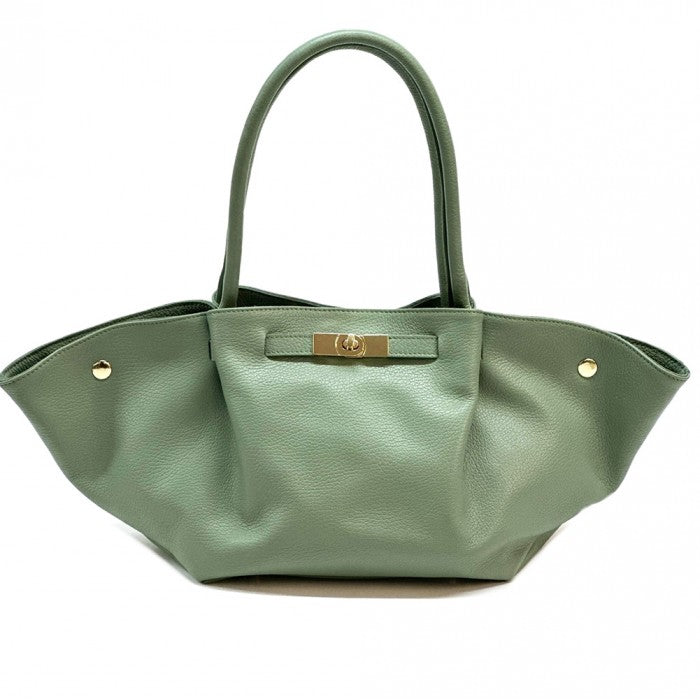 borsa-pelle-italiana verde chiaro