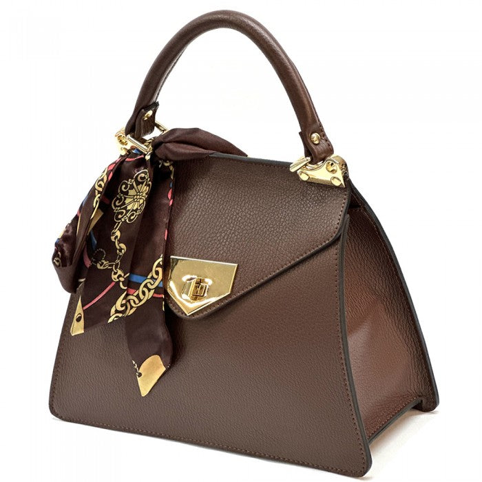 borsa in pelle marrone