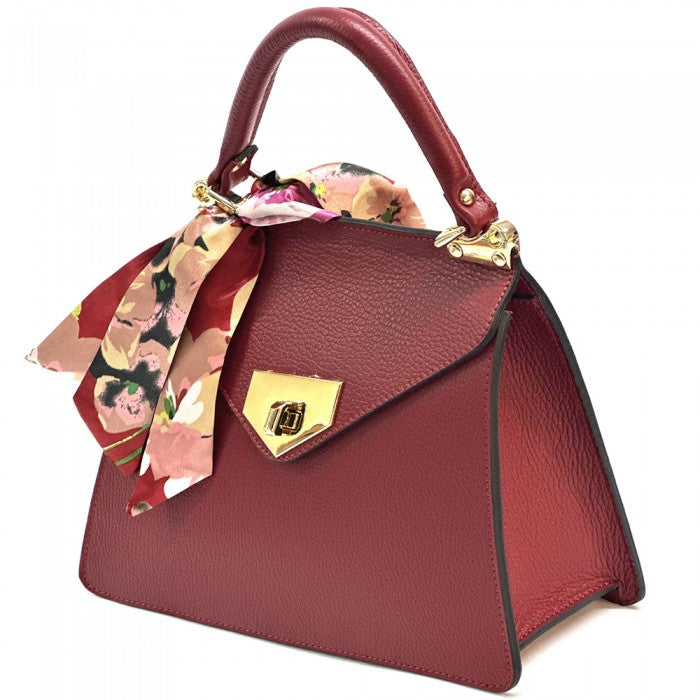 borsa in pelle rossa