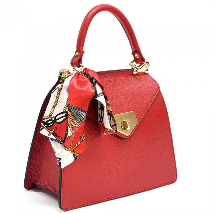 borsa in pelle rossa