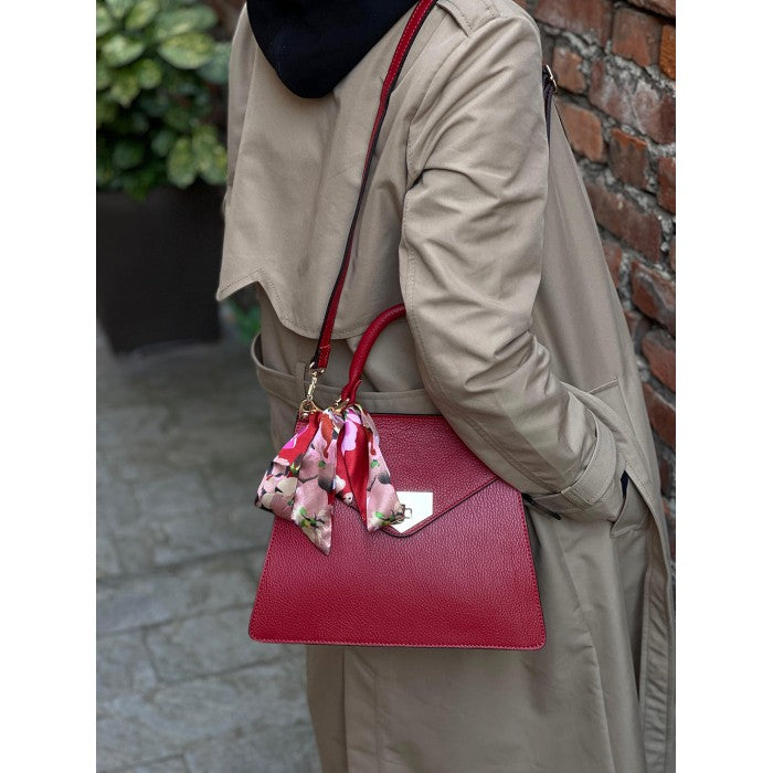 borsa in pelle rossa