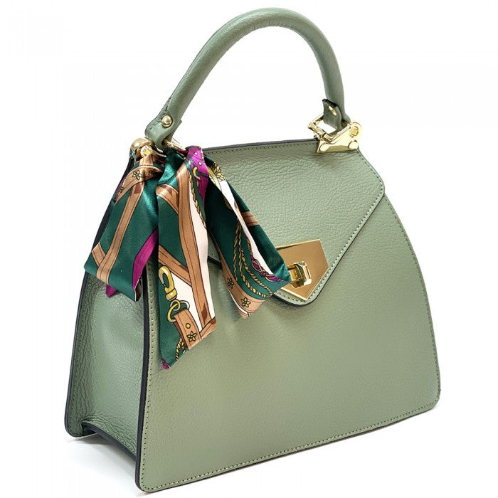 borsa in pelle verde chiaro