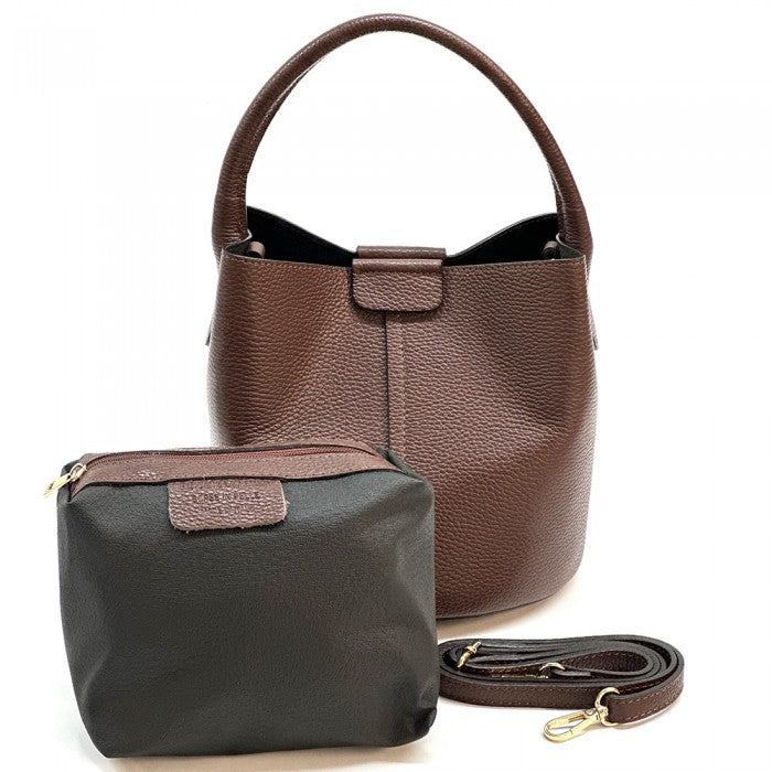 borsa secchiello marrone