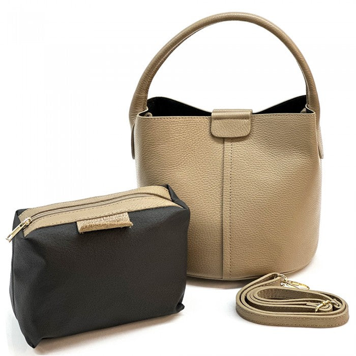 borsa secchiello tortora chiaro
