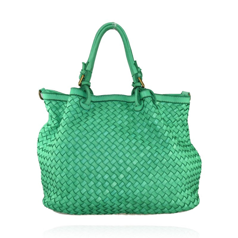 borsa vintage in pelle verde