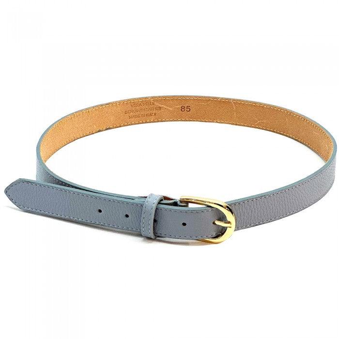 cintura in pelle celeste