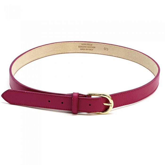 cintura in pelle fucsia