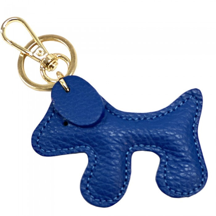 portachiavi pelle blu elettrico