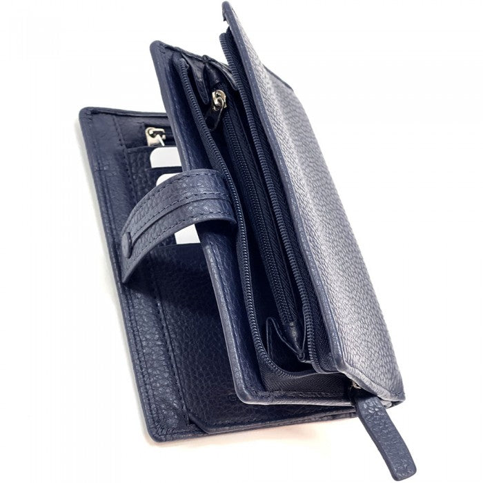 portafoglio pelle blu donna