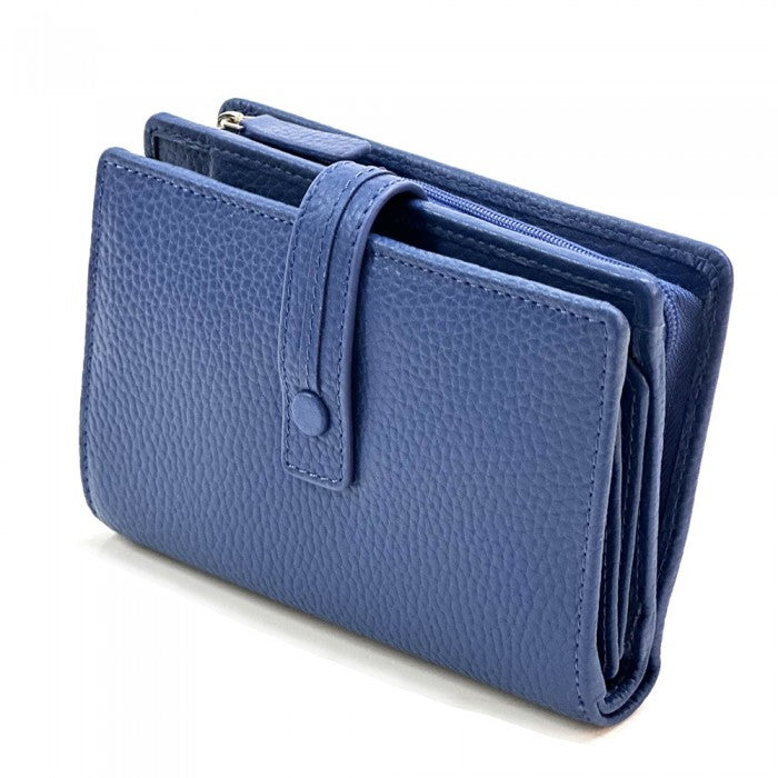 portafoglio pelle blu elettrico donna