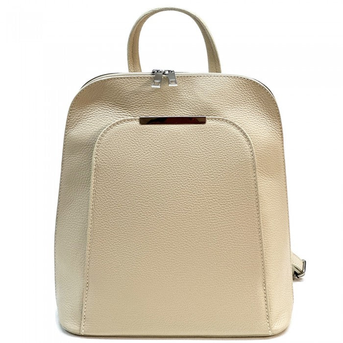 zaino donna in pelle beige
