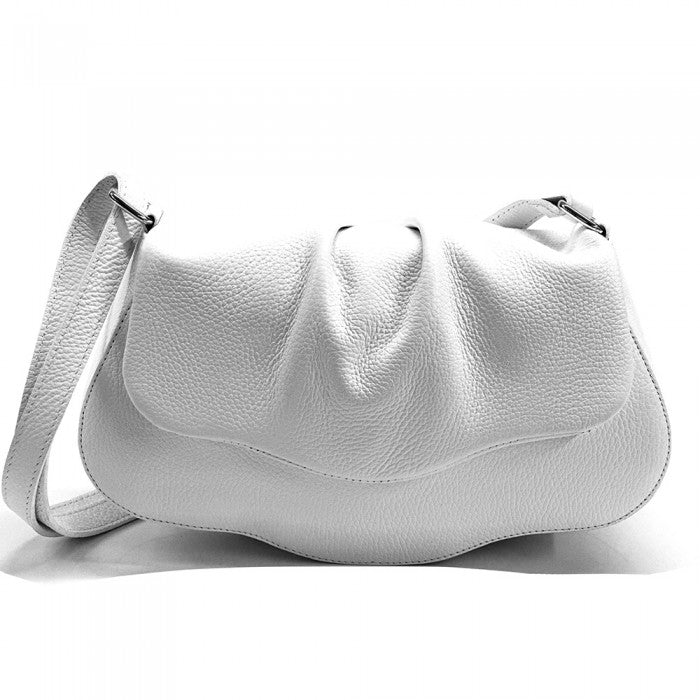 borsa a tracolla bianco in pelle