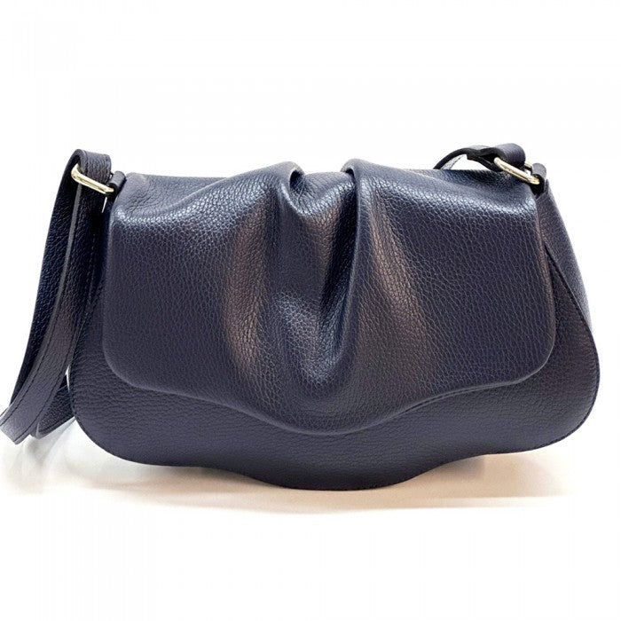 borsa a tracolla blu in pelle