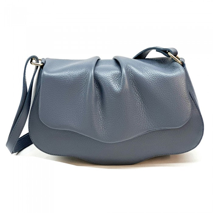 borsa a tracolla in pelle celeste