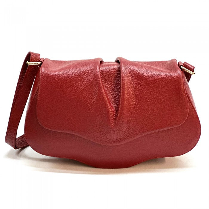 borsa a tracolla in pelle rossa