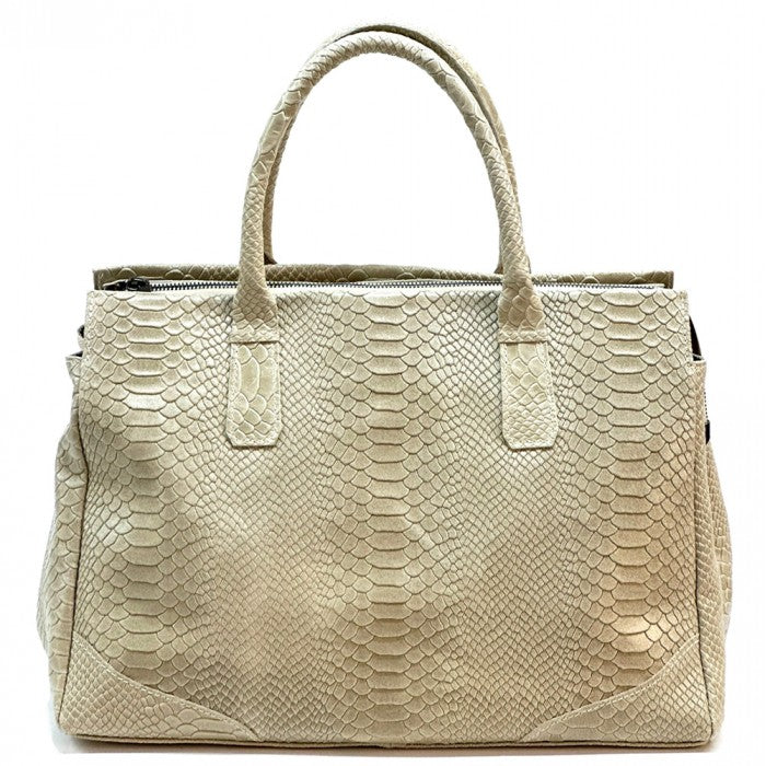 borsa donna in pelle beige