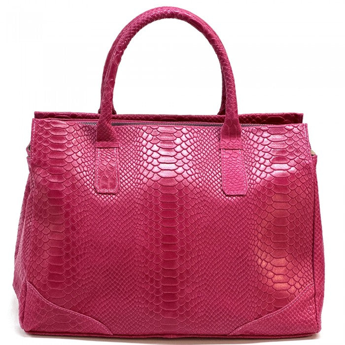 borsa donna in pelle fucsia