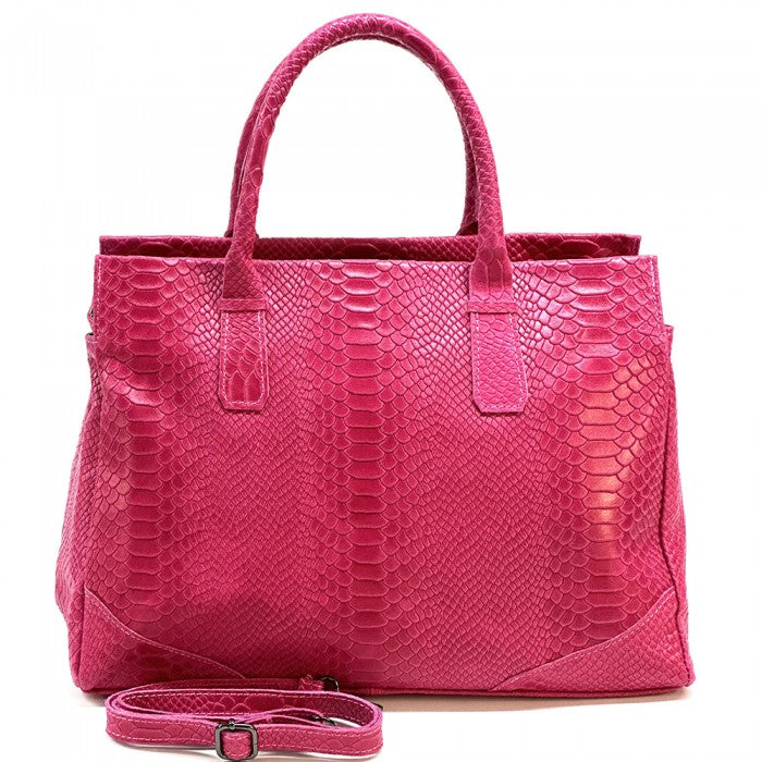 borsa donna in pelle fucsia