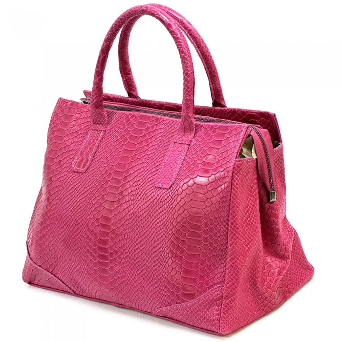 borsa donna in pelle fucsia