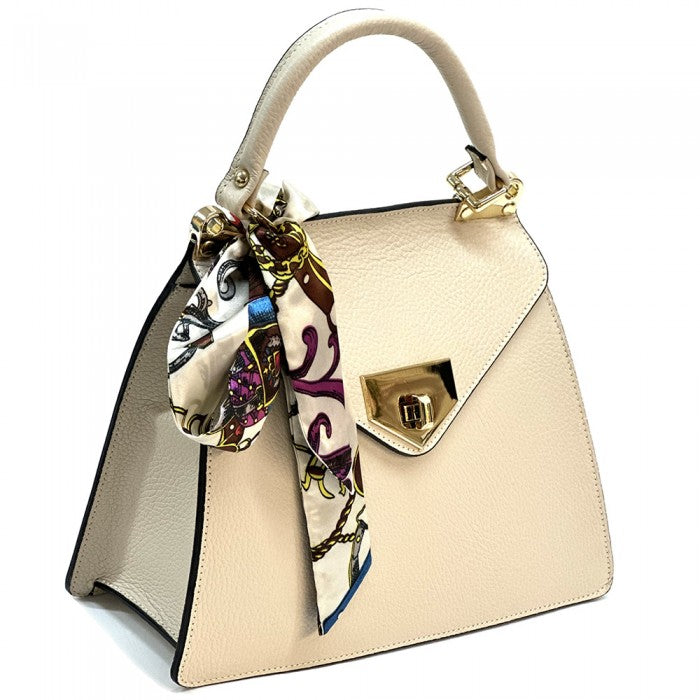 borsa in pelle beige