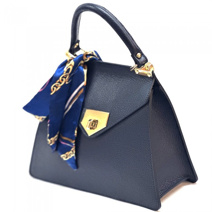 borsa in pelle blu