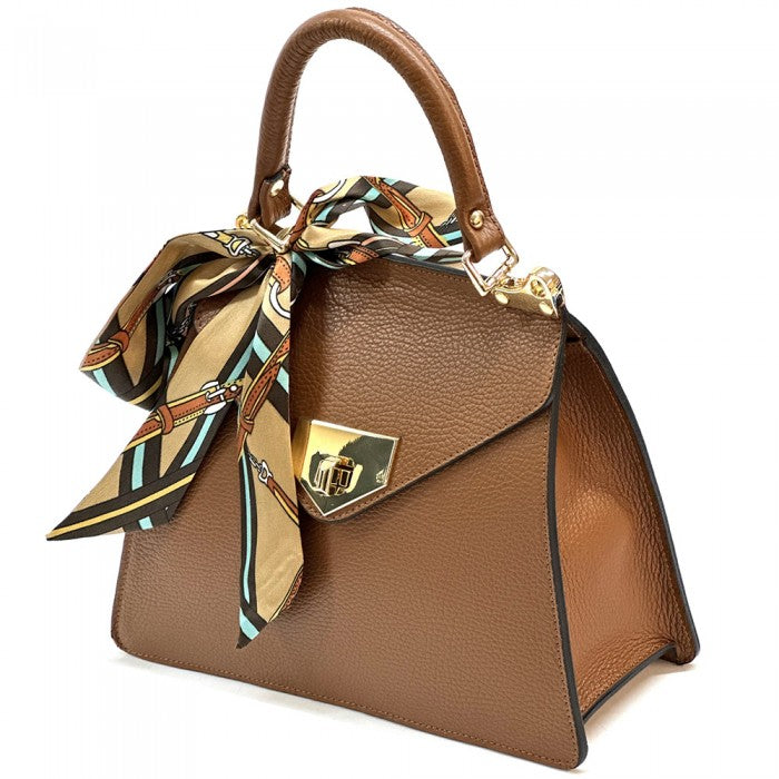 borsa in pelle color cuoio