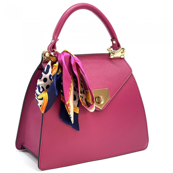 borsa in pelle fucsia