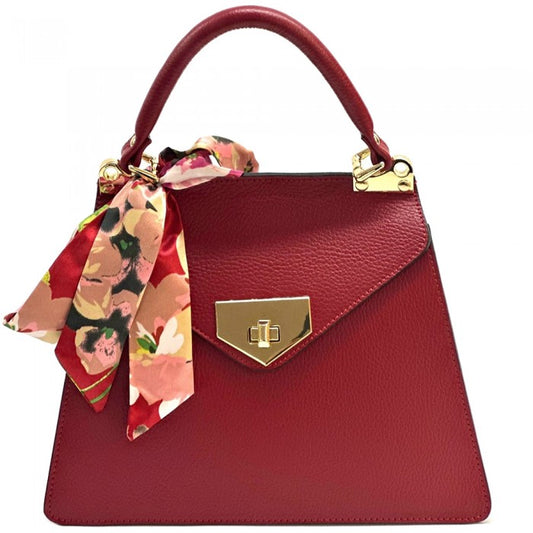 borsa in pelle rossa