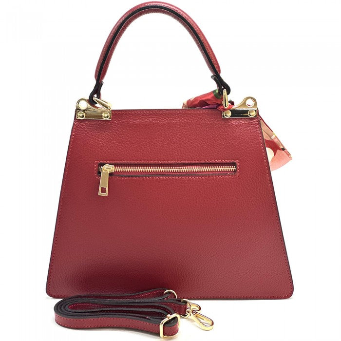 borsa in pelle rossa