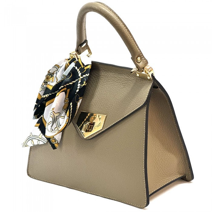 borsa in pelle tortora chiaro