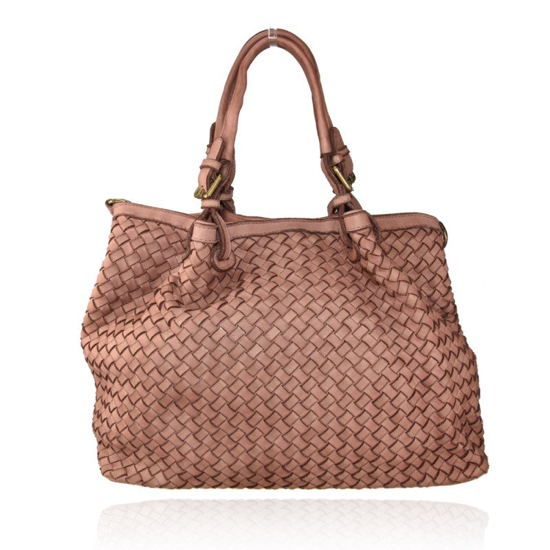 borsa vintage in pelle rosa
