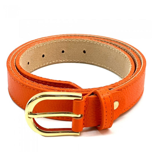 cintura in pelle arancione