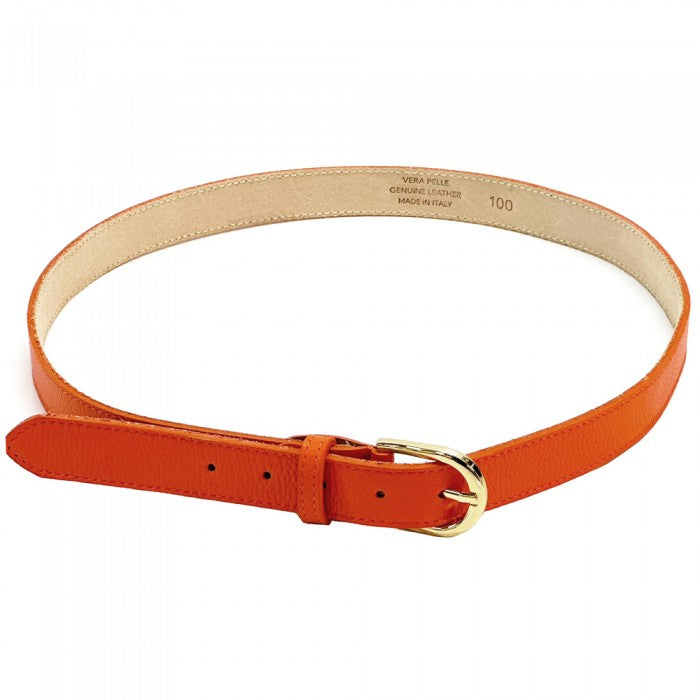cintura in pelle arancione