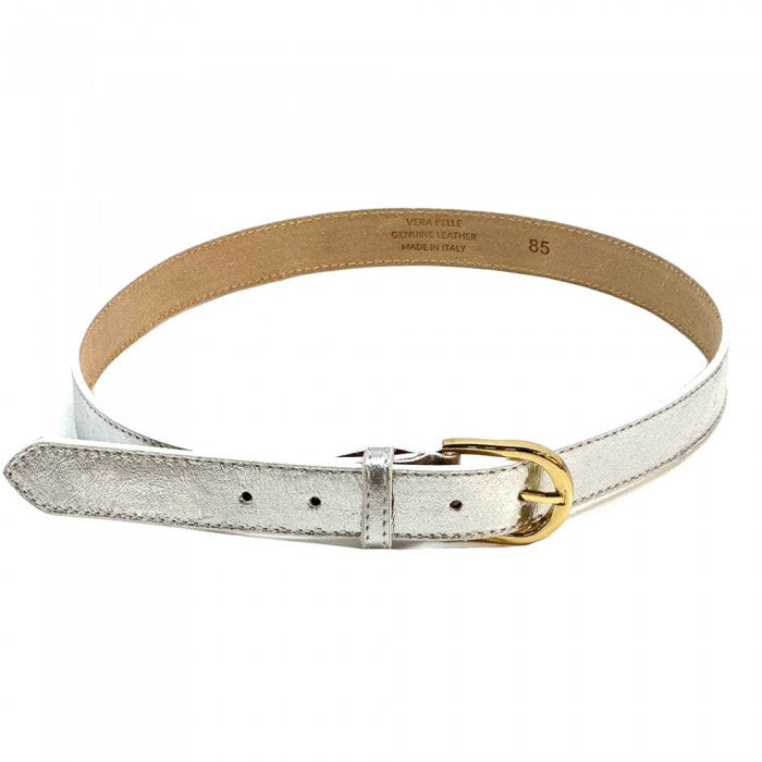cintura in pelle argento