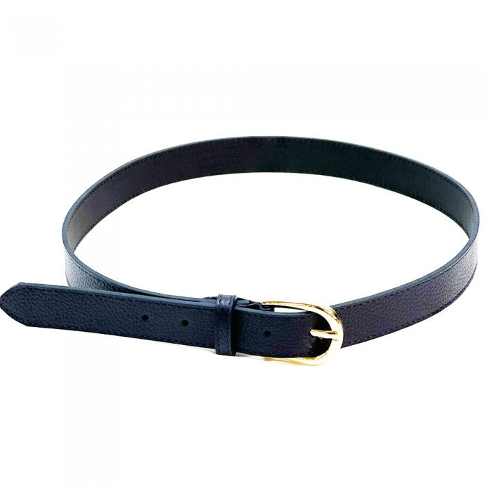 cintura in pelle blu