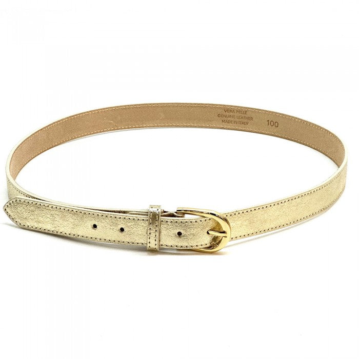 cintura in pelle oro