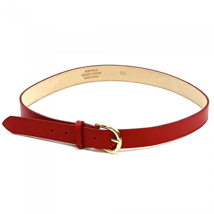 cintura in pelle rossa