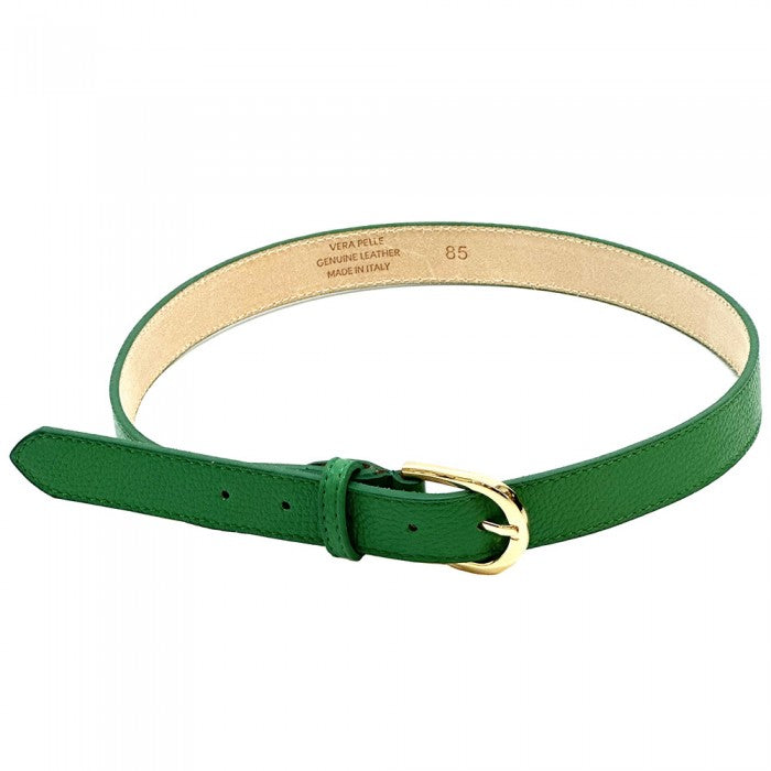 cintura in pelle verde