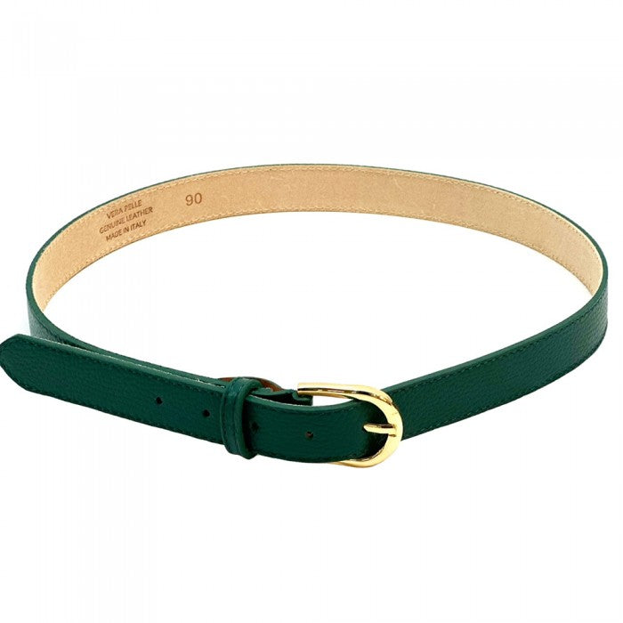 cintura in pelle verde scuro