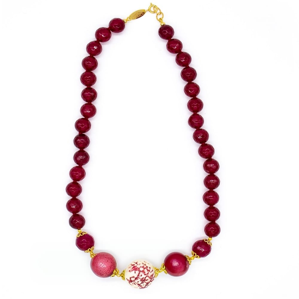 collana color amarena ceramica di caltagirone