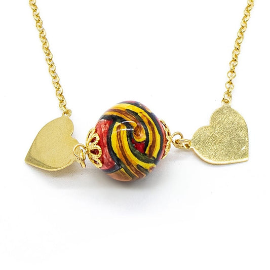 collana cuoricini rossa