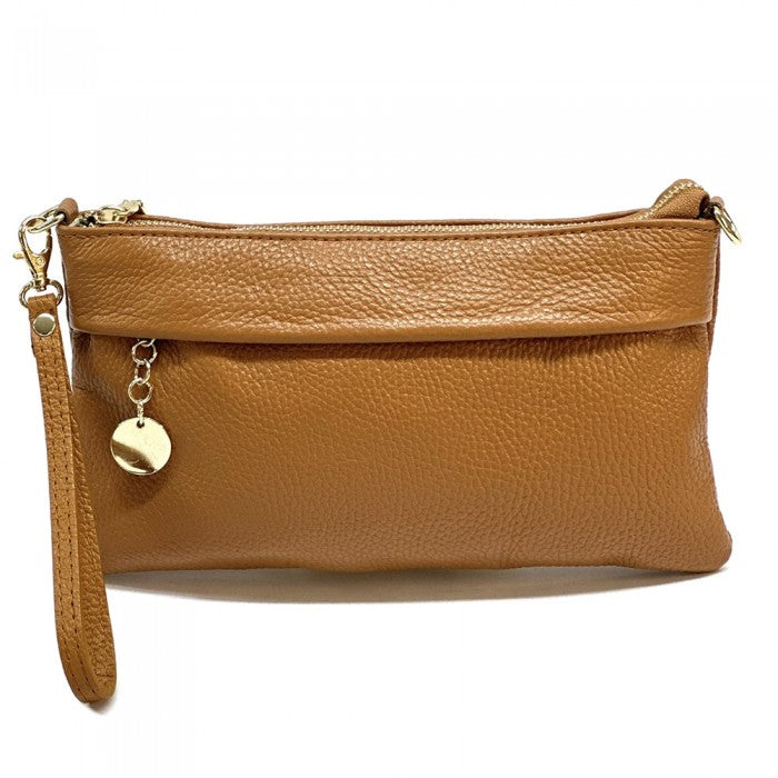pochette in pelle donna cuoio