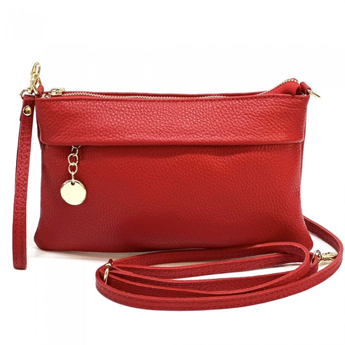 pochette in pelle donna rossa