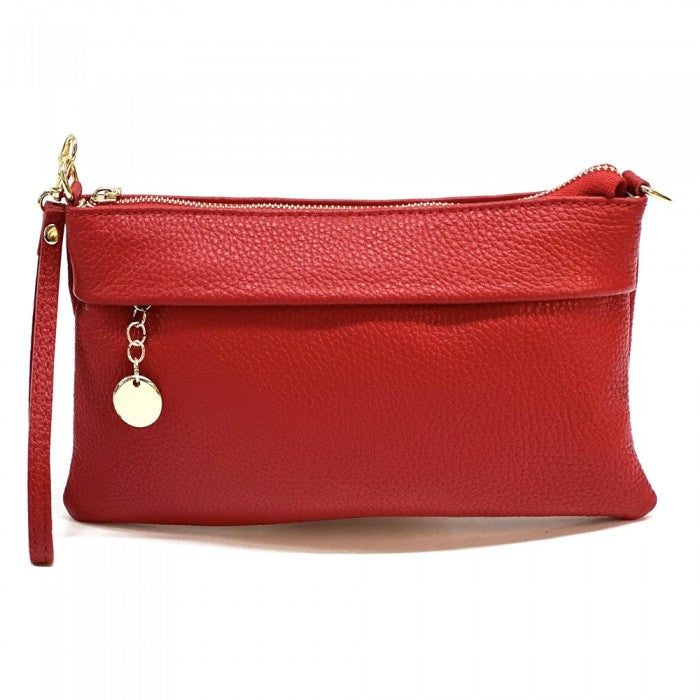 pochette donna in pelle rossa