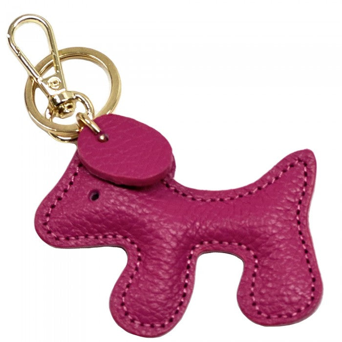 portachiavi pelle fucsia