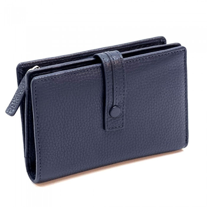 portafoglio pelle blu donna