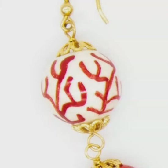 orecchini rosso corallo