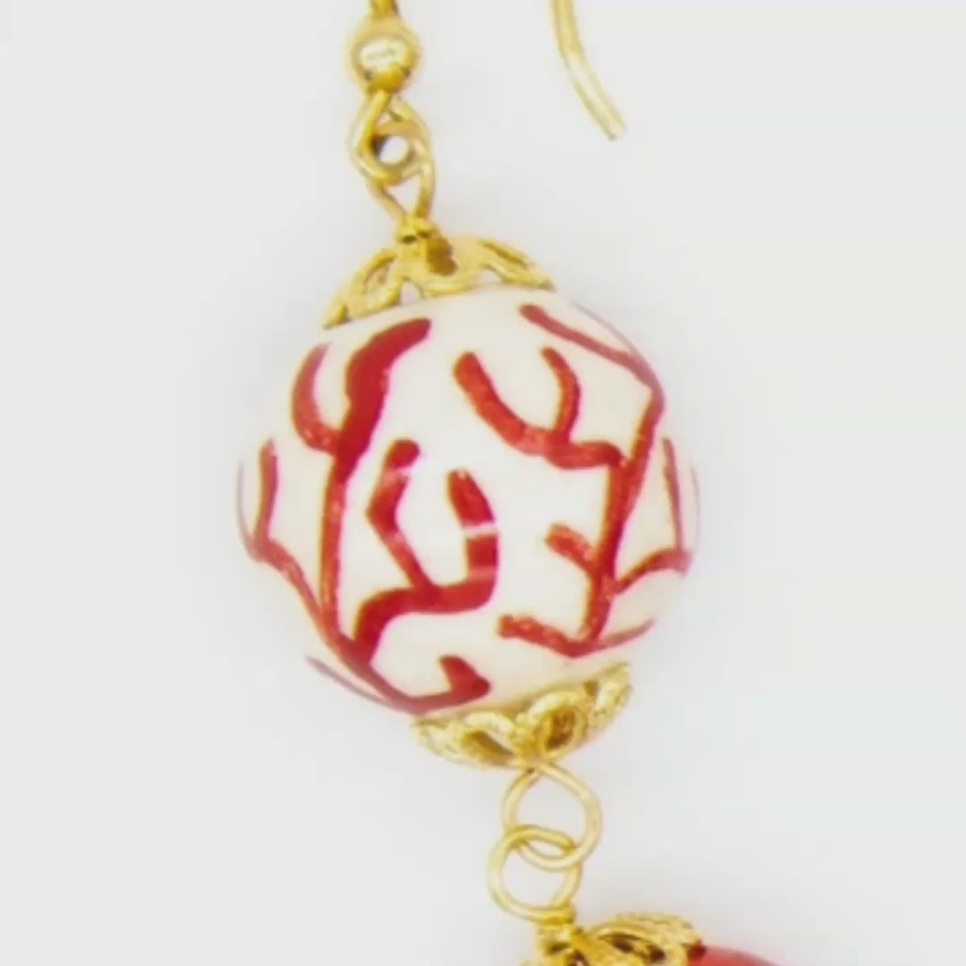 orecchini rosso corallo